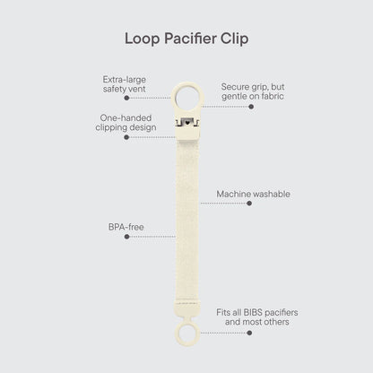 Bibs Pacifier Clip Loop - Ivory