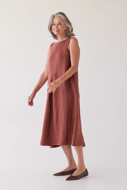 Paloma Sleeveless Dress - Brick