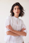 Eva's Sunday Peggie Puff Sleeve Blouse - White