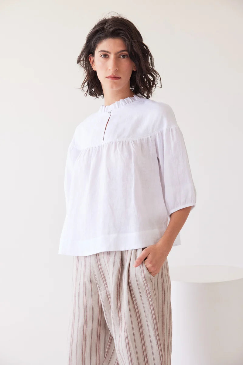 Eva's Sunday Peggie Puff Sleeve Blouse - White