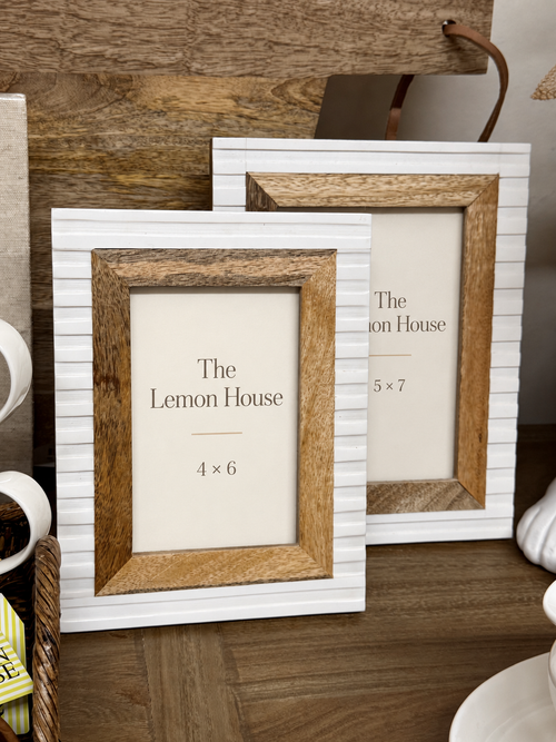 Slane White and Natural Photo Frames in 4 x 6 and 5 x 7 alternate view – The Lemon House