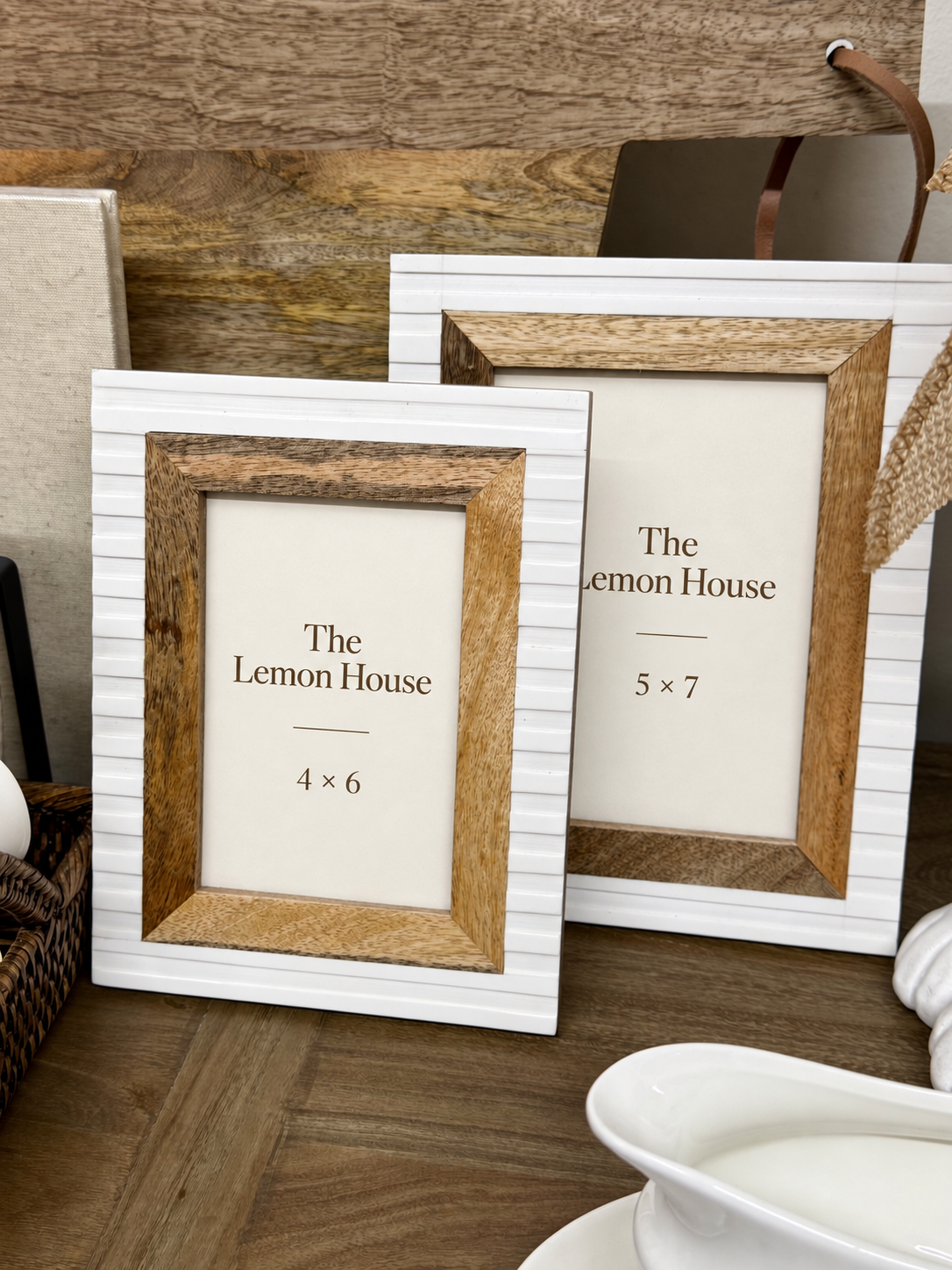 Slane White and Natural Photo Frames in 4 x 6 and 5 x 7 – The Lemon House