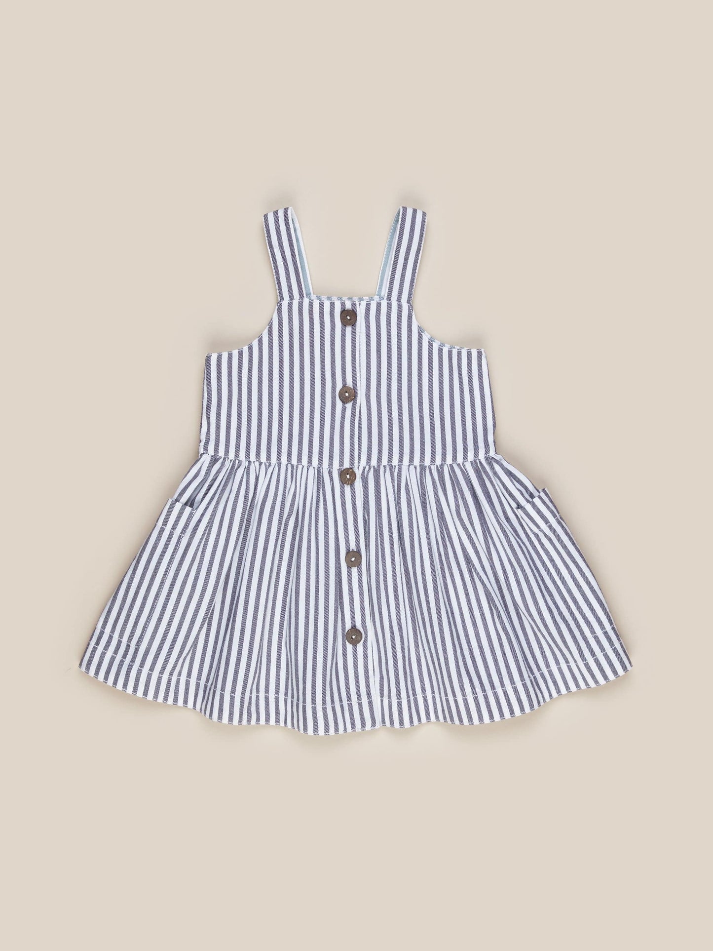 Huxbaby Reversible Dress- Ink & Surf Stripe